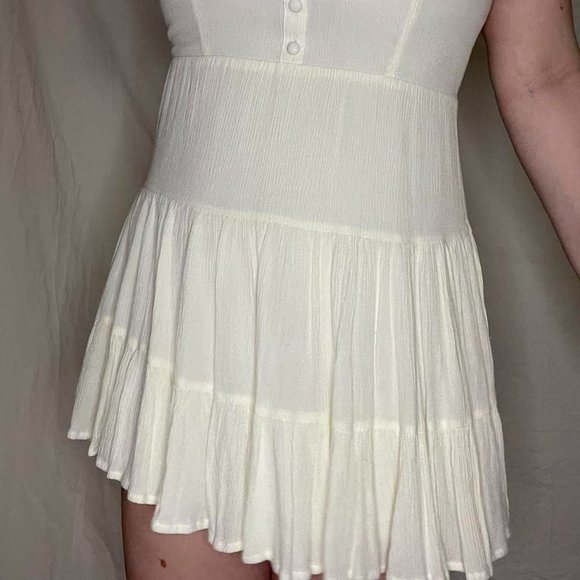 Forever 21 Flowy White/Cream Button Detail Tank Dress - Picture 2 of 4